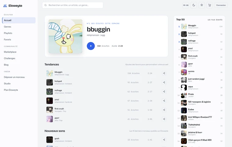 Eloweyte, plateforme de streaming musical développée par Lynk Studio